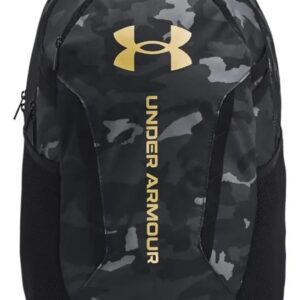 Mochila Under Armour Hustle 6.0 Backpack Negro Unisex Lisa Color Black Metallic Gold 29L