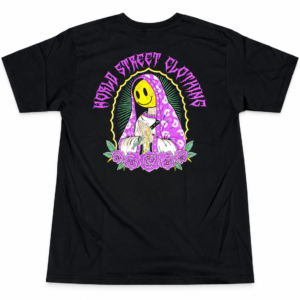 Playera World Street Smiley Saint Negra