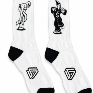 Calcetas de World Street Blanco & Negro Retro