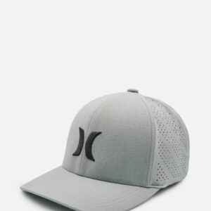 Gorra Hurley Flexfit Gris Claro con Logo Bordado y Paneles Perforados