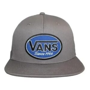Gorra Vans Snapback Gris con Parche Ovalado